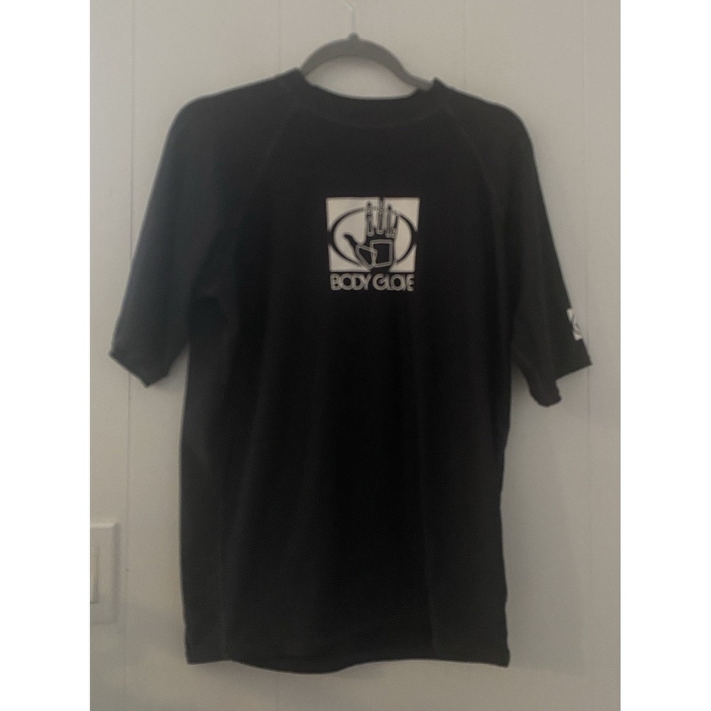 Body Glove Rash Guard Swim Shirt  Graphics Size XXL UVP50 Stretch Fitted Black